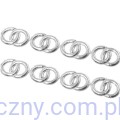 Aplikacje na taśmie Srebrne Obrączki - 50 sztuk - 1 metr