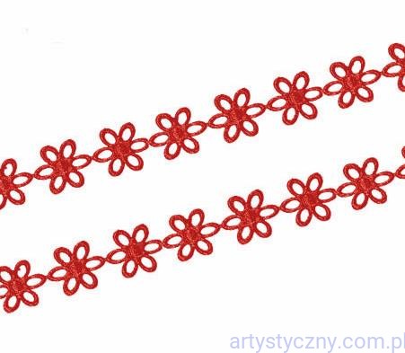 Aplikacje Ażurki 1,7 cm Ażurowe kwiatki ~ 50 szt ~ BORDOWE