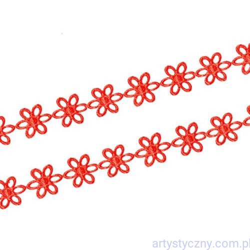 Aplikacje Ażurki 1,7 cm Ażurowe kwiatki ~ 50 szt ~ CZERWONE