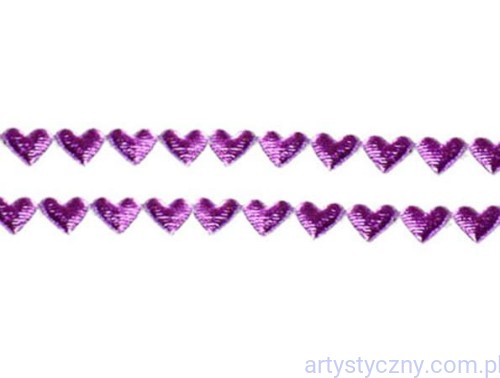 Fioletowe Aplikacje Serca Serduszka Mini ~ 119 szt ~ 1 metr