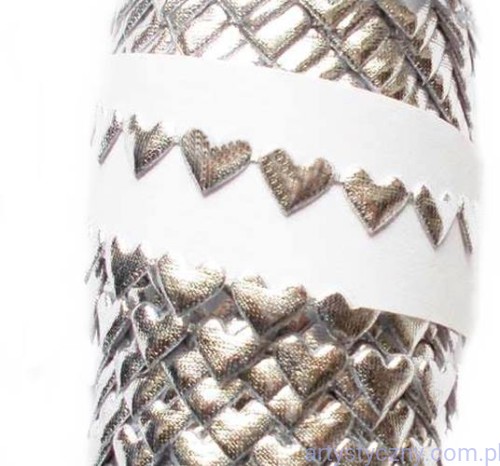 Srebrne Aplikacje Serca Serduszka Mini ~ 119 szt ~ 1 metr