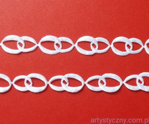 Aplikacje Białe Satynowe Obrączki Podłużne ~ 25 sztuk