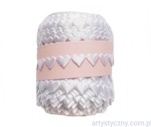 Białe Aplikacje Serca Serduszka Mini ~ 119 szt ~ 1 metr