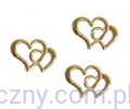 Ślubne aplikacje Splecione Serca ~ 20 sztuk ~ Złote