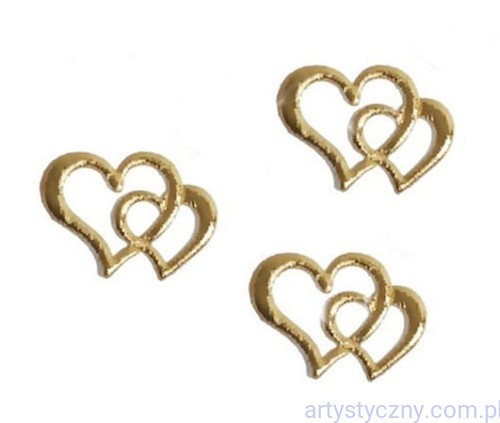Ślubne aplikacje Splecione Serca ~ 20 sztuk ~ Złote