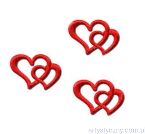 Ślubne aplikacje Splecione Serca ~ 20 sztuk ~ Czerwone