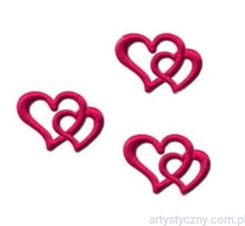 Ślubne aplikacje Splecione Serca ~ 20 sztuk ~ Bordowe