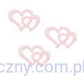 Ślubne aplikacje Splecione Serca ~ 20 sztuk ~ Różowe