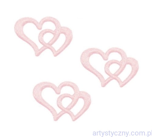 Ślubne aplikacje Splecione Serca ~ 20 sztuk ~ Różowe