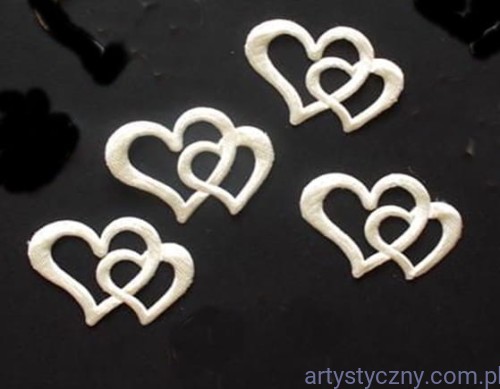 Ślubne aplikacje Splecione Serca ~ 20 sztuk ~ Kremowe