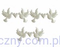 Ślubne Aplikacje Kremowe Gołąbki na taśmie 25 sztuk
