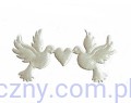 Ślubne Aplikacje Kremowe Gołąbki na taśmie 25 sztuk
