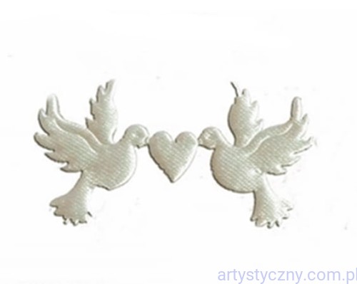 Ślubne Aplikacje Kremowe Gołąbki na taśmie 25 sztuk