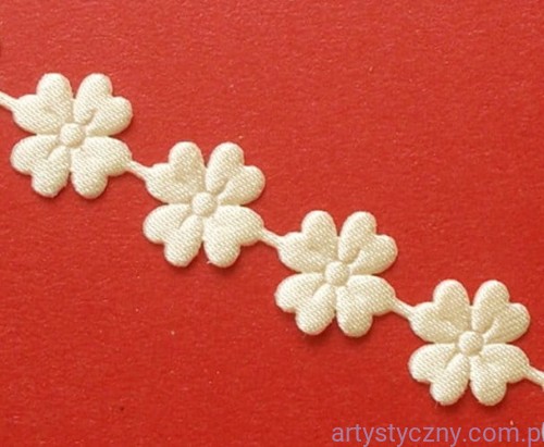 Atłasowe Aplikacje Koniczynki - 70 sztuk - Kremowe