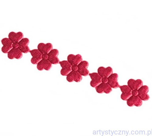 Atłasowe Aplikacje Koniczynki - 60 sztuk - Bordowe