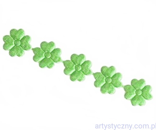 Atłasowe Aplikacje Koniczynki - 60 sztuk - Młoda Zieleń