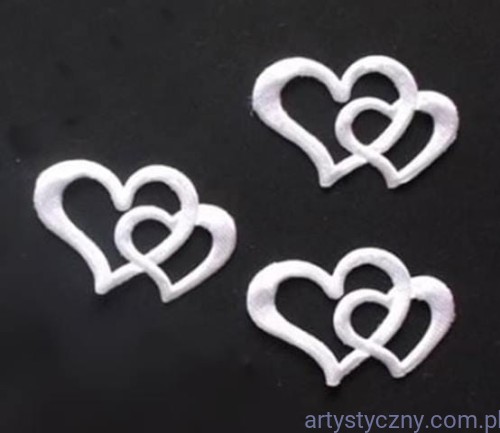 Ślubne aplikacje Splecione Serca ~ 20 sztuk ~ Białe
