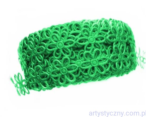 Aplikacje Ażurki 2cm Ażurowe kwiatki ~ 50 szt ~ ZIELONE