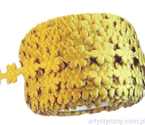 Aplikacje Złote Kwiatki Stokrotki 8mm - 80 sztuk