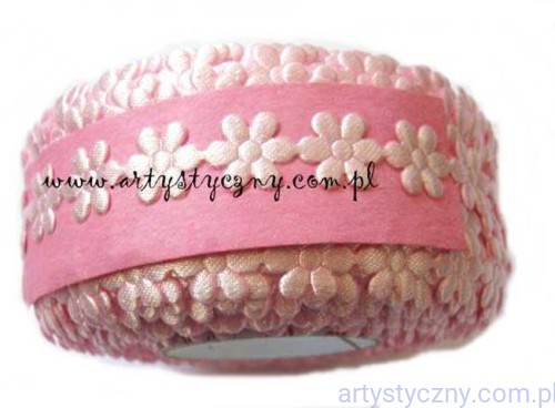 Aplikacje Różowe Kwiatki Stokrotki 8mm - 80 sztuk