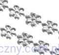 - Aplikacje Srebrne Lycra Kwiatki Stokrotki 8mm - 80 sztuk