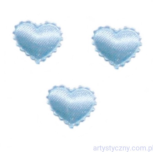 Aplikacje Niebieskie Mini Serca Serduszka z Falbanką - 20 sztuk
