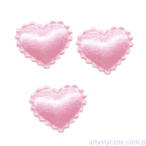 Aplikacje Różowe Mini Serca Serduszka z Falbanką - 20 sztuk