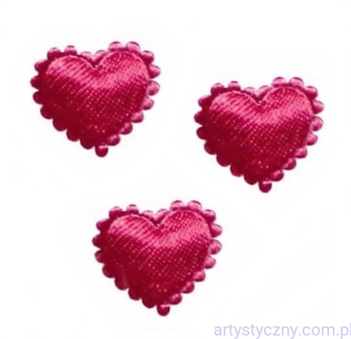 Aplikacje Bordowe Mini Serca Serduszka z Falbanką - 20 sztuk