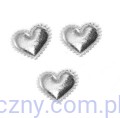 Aplikacje Srebrne Mini Serca Serduszka z Falbanką - 20 sztuk