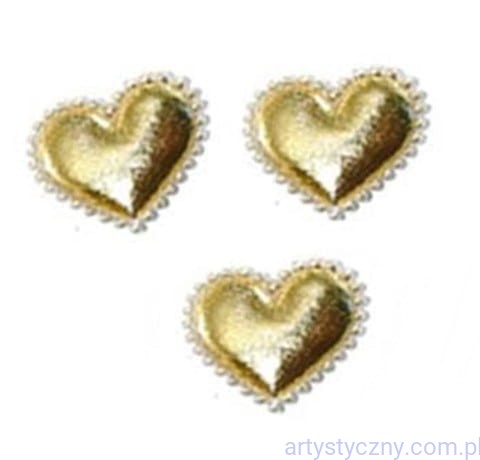 Aplikacje Złote Mini Serca Serduszka z Falbanką - 20 sztuk