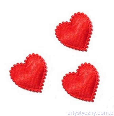 Aplikacje Serca Serduszka z Falbanką MIDI - 20 szt - Czerwone