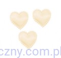 Aplikacje Kremowe Serca Serduszka z Falbanką 2cm - 20 sztuk