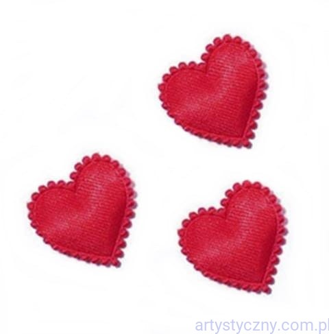 Aplikacje Serca Serduszka z Falbanką MIDI - 20 szt - Bordowe