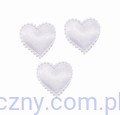 Aplikacje Serca Serduszka z Falbanką MIDI - 20 szt - Białe