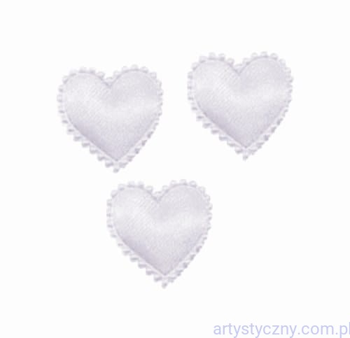 Aplikacje Serca Serduszka z Falbanką MIDI - 20 szt - Białe