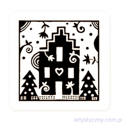 Stempel AKrylowy ~ Świąteczny Domek i Choinki