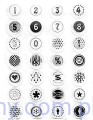 Stemple Akrylowe - Button Numbers - Cyfry  - 28 znaków