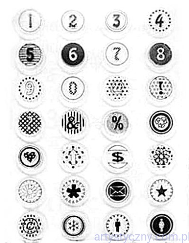 Stemple Akrylowe - Button Numbers - Cyfry  - 28 znaków