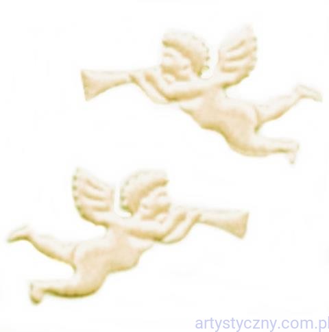 Aplikacje satynowe Kremowe Aniołki Amorki - 20 sztuk