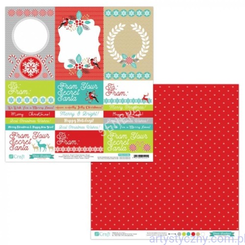 Papier Dwustronny, Xmas Boutique 30x30cm