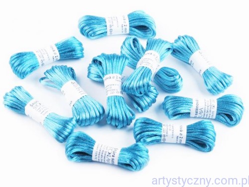 Sznurek Satynowy Gorsetowy ~ NIEBIESKI - 3 metry