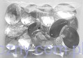 Bezbarwne Srebrne Cyrkonie do przyszycia Owale 18x25mm - 5 sztuk