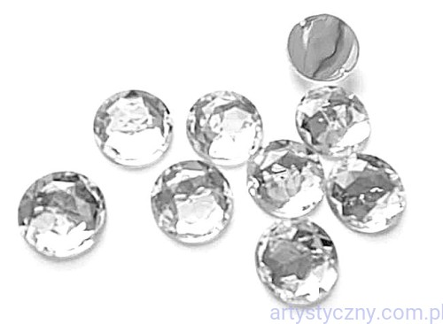 Bezbarwne Srebrne Cyrkonie Kamienie do przyszycia 25mm - 5 sztuk