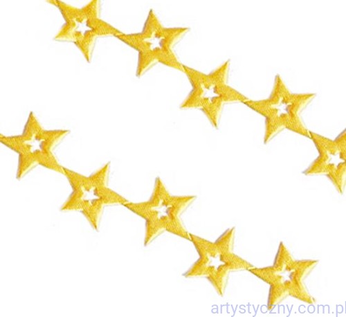 Aplikacje na taśmie Gwiazdki Ażurowe Żółte 50 sztuk