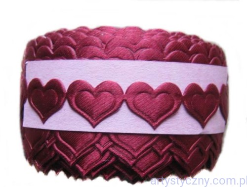 Aplikacje na taśmie BORDOWE Serca Serduszka 1,8 cm ~ 50 sztuk