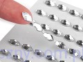 Cyrkonie Srebrne Dżety Samoprzylepne Kryształki Owale 5x10mm - 250 sztuk