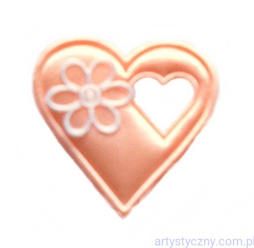 Łososiowe Kotyliony Serca i Białe Kwiatki - 10 sztuk