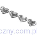 Aplikacje Srebrne Błyszczące Serca Serduszka 2cm ~ 50 szt