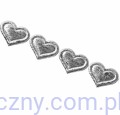 Aplikacje Srebrne Błyszczące Serca Serduszka 2cm ~ 50 szt