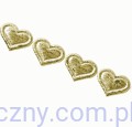 Aplikacje Złote Błyszczące Serca Serduszka 2cm ~ 50 szt